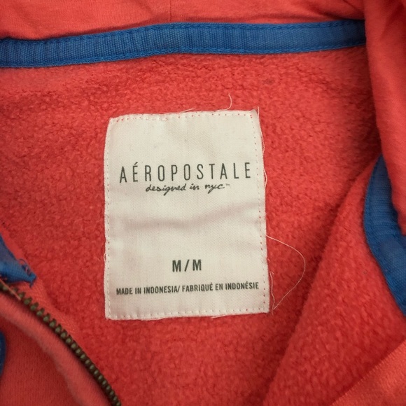 Aeropostale Graphic Orange Zip-up Hoodie Size M - Picture 4 of 5